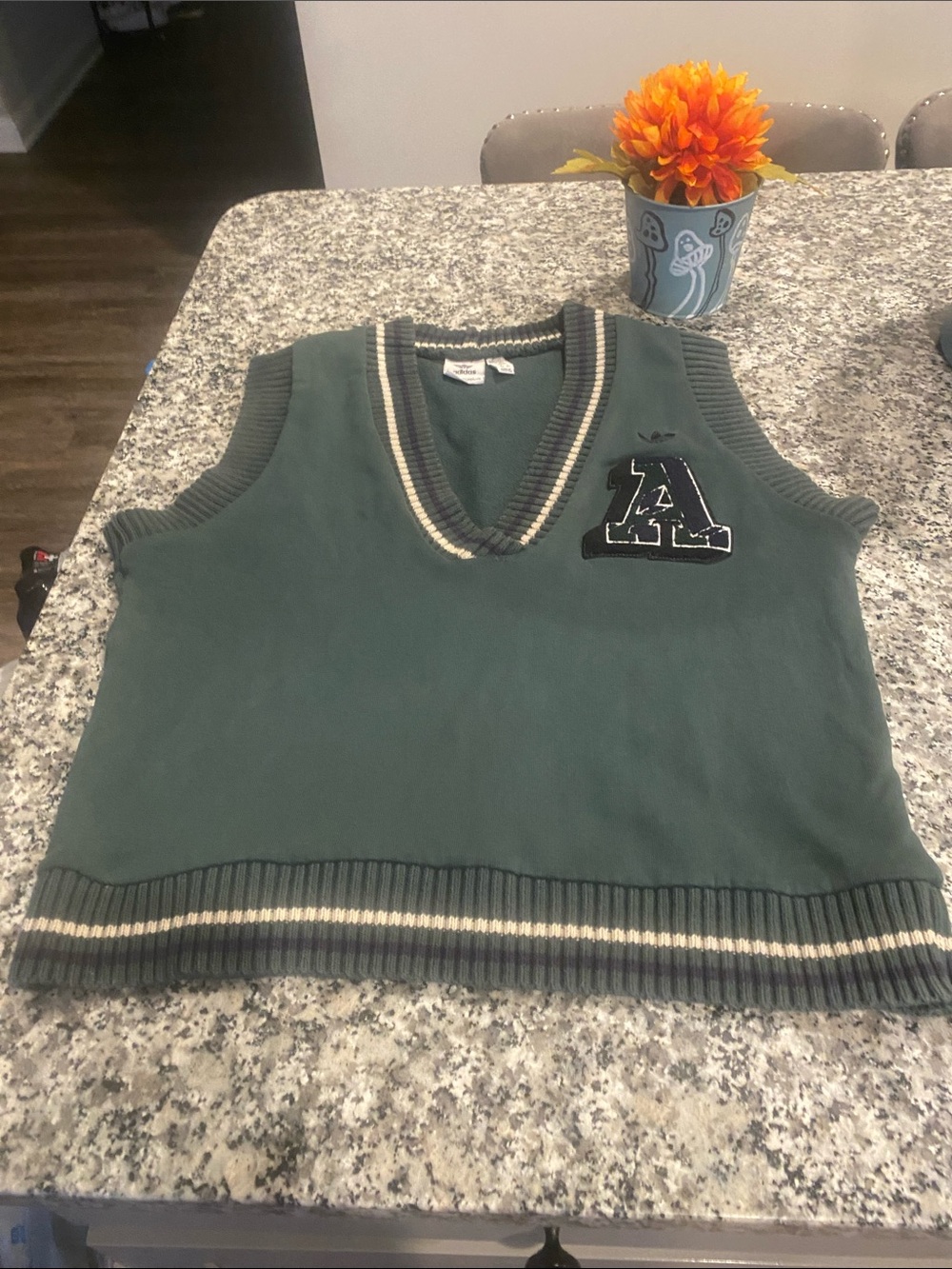 ADIDAS V-Neck Sweater Vest with Applique